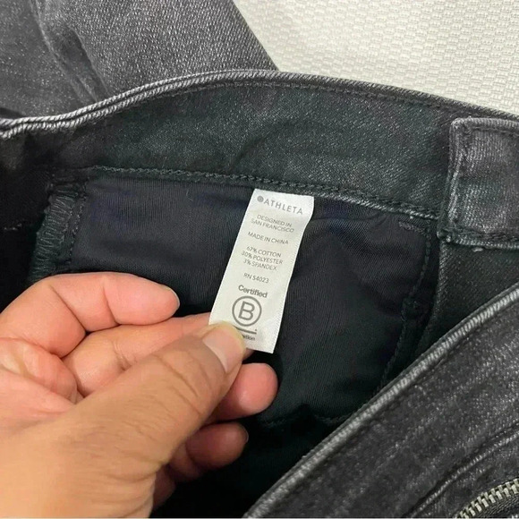 Athleta Carbon Wash Black Ultra Skinny Zip Ankle Sculptek Jeans Size 0 - Picture 7 of 12